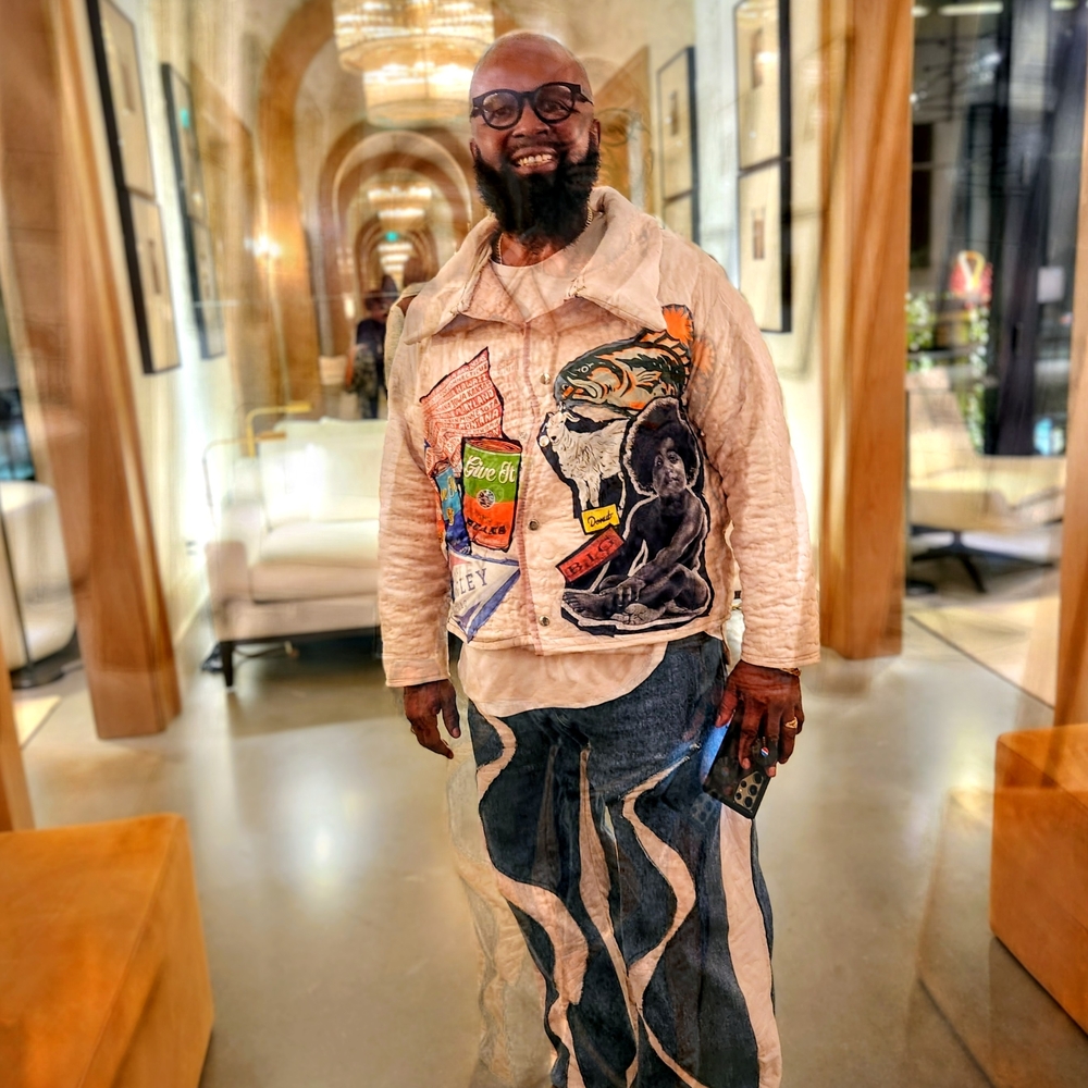 Men's Artistic Patchwork Bomber Jacket - image 4